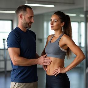 Sports physiotherapist helping injured athlete